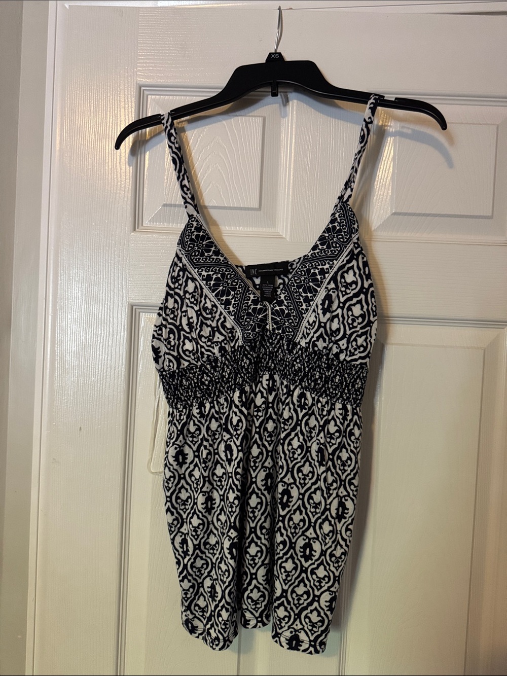 INC International Concepts Black and White Printed Camisole Tank